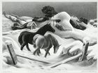 John deMartelly lithograph, White Pastures, 1939