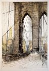 Brooklyn Bridge, Luigi Kasimir etching, C.1930