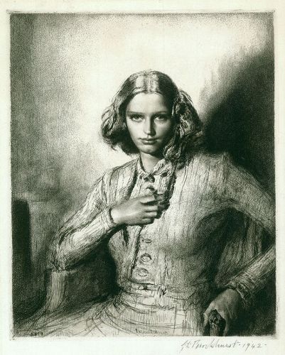 Gerald Brockhurst, Jeunesse Doree, etching, 1942
