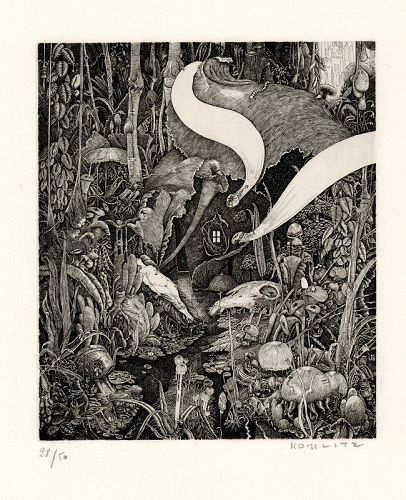 Philippe Mohlitz engraving, The Abyss, 1967