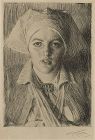 Anders Zorn etching, Guilli, 1918, signed