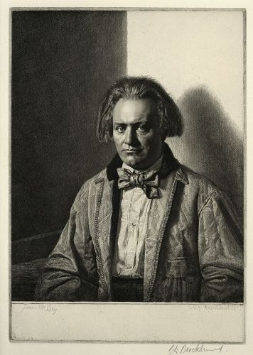 Gerald Brockhurst etching, Portrait of James McBey