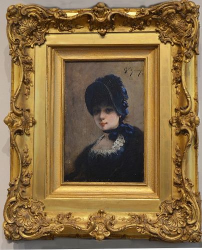 Georges Boichard painting, Portrait, signed, framed