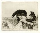 D Y Cameron etching, Wingless Chimera, 1911, pencil signed