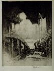 Joseph Pennell etching, The Ferry House, 1919, New York