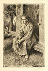Anders Zorn etching Valkulla, 1912, pencil signed