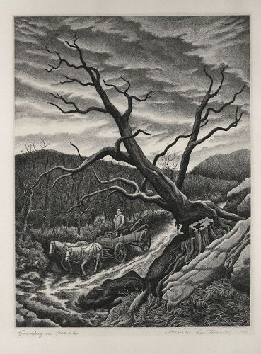 Jackson Lee Nesbitt, Evening in March, 1942, etching