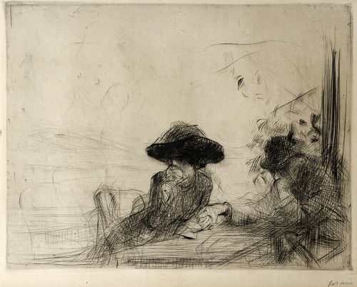 Jean Louis Forain, C'est Fini, 1890s, drypoint etching