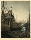 Rare John Taylor Arms etching, Early Morning East River, 1921