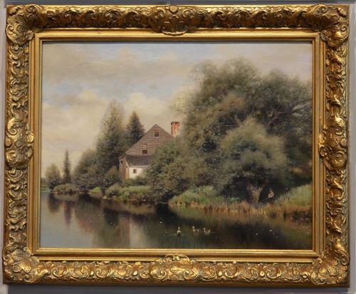 Henry Pember Smith painting, A fine Summer Day, Boy Fishing