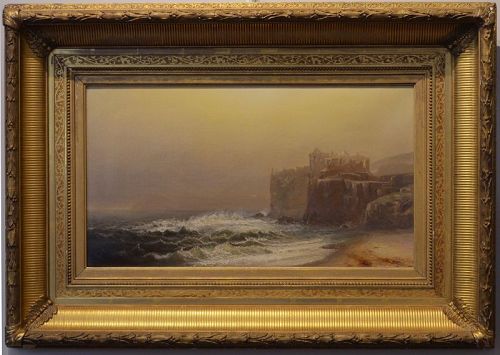 Harrison Bird Brown, painting, Stormy Coast, 1880's
