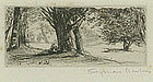 Sir Francis Seymour Haden, Etching, "The Holly Field"