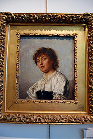 Alois Binder Painting, Portrait Young Girl