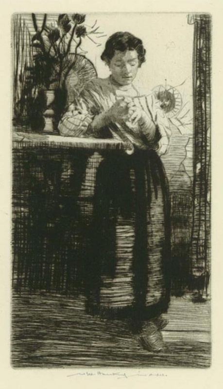 William Lee Hankey, &quot;Woman in Thought&quot;, etching