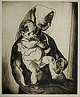 John Edward Costigan, Etching, "Mother and Child"