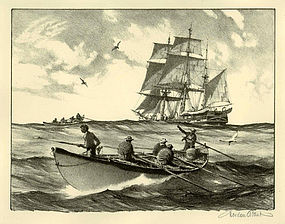 Gordon Grant, Lithograph, "The Whale Hunt"