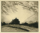 Martin Hardie, Etching, "Sunset"