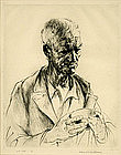 Arthur Heintzelman, Etching, "Vigneron"