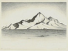 Clifford Lewis, Lithograph, "Red Mountain"