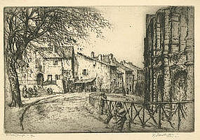 Vaugham Trowbridge, Etching, "Arles"