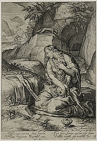 Jacob Matham, Engraving, "St. Mary Magdalen Penitent"