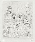 Jean Louis Forain, etching, "La Lecture Du Dossierr"