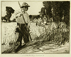 William Lee Hankey, etching, "Field Workers"