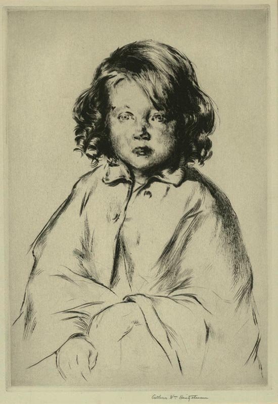 Arthur Heintzelman, etching, &quot;Ma Petite Voisine&quot;