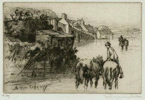 Sir Francis Seymour Haden, etching, "Wareham Bridge"
