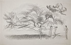 Arthur Bowen Davies, lithograph, "On Willow Brook"
