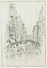 Joseph Pennell, etching, "St. Dunstan's, Fleet Street"