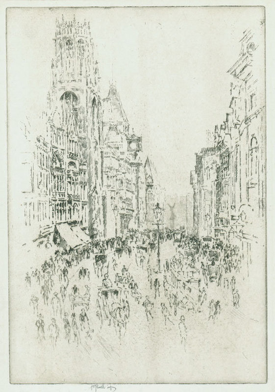 Joseph Pennell, etching, &quot;St. Dunstan's, Fleet Street&quot;