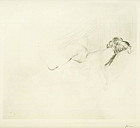 Jean Louis Forain, etching, "Croquis de Femme Nue"