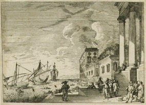 Jacques Callot, engraving, "Port Scene"