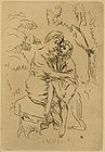 Pierre Bonnard, etching, "La Vie de Sainte Monique"