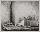 Louis Orr, etching, "The United Nations"