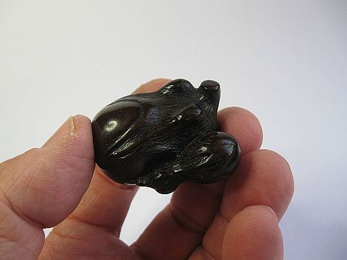 Japanese Wooden Netsuke of Two Aubergines