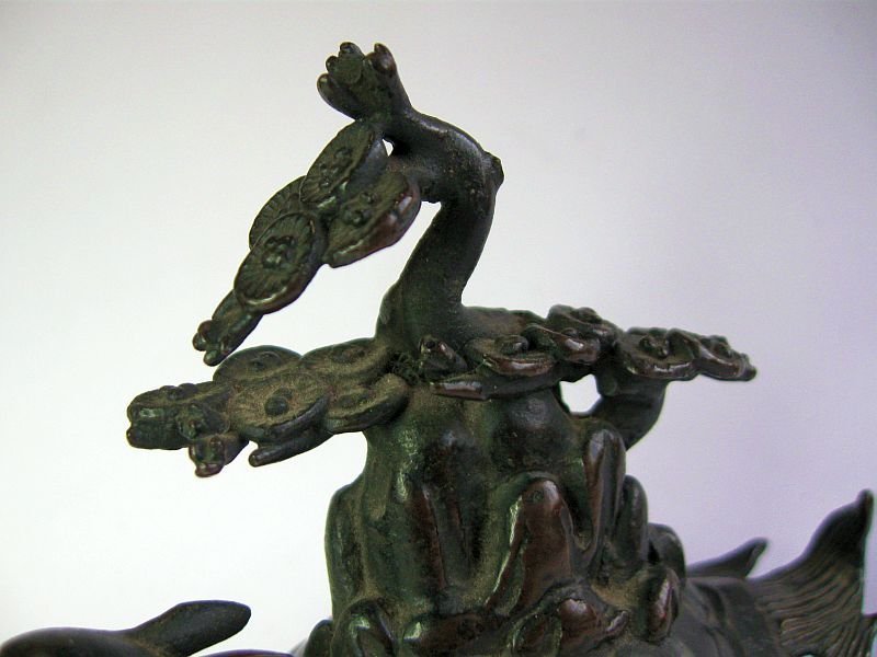 Chinese Late Ming Bronze Water Dropper of a Mythical Turtle