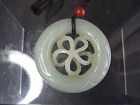 Chinese White Jade Wheel with Central Open Helix