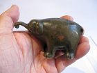 Chinese Early Bronze Scroll Weight / Censer of an Elephant, Inlaid