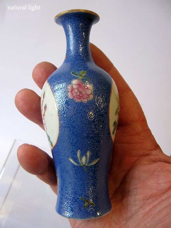 Chinese Famille Rose Porcelain Sgraffito Vase, Mark