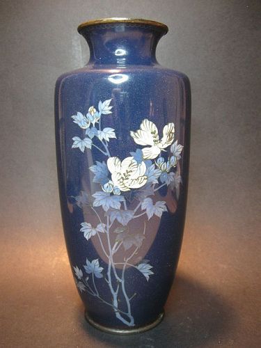 Japanese Cloisonne Vase with Floral Sprig