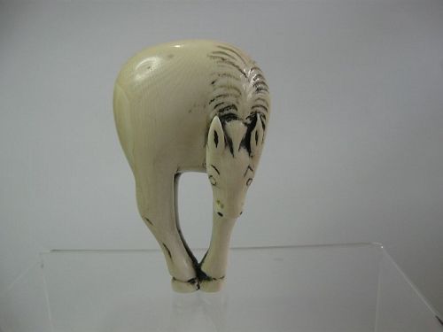 Japanese Netsuke of a Grazing Horse