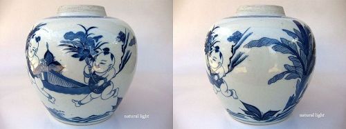 Chinese Kangxi Period Porcelain Boys’ Jar
