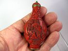 Chinese Carved Cinnabar Snuff Bottle