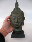 Thai Bronze Sukhothai Buddha Bust