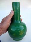 Chinese Apple Green Porcelain Crackle Vase, Kangxi Period