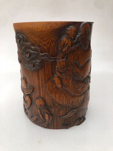 Chinese Carved Bamboo Brush Pot