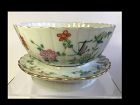 Chinese Porcelain Famille Rose Fluted Bowl on Original Stand, Tonghzi