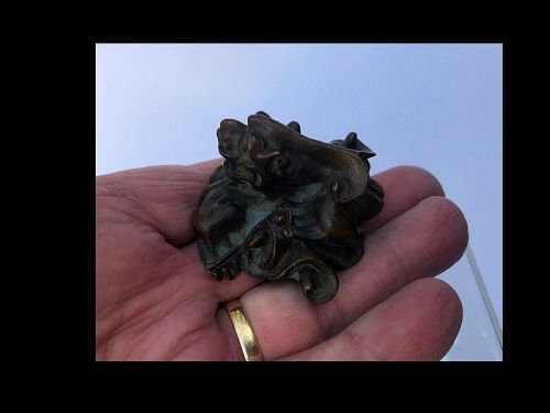 Chinese Bronze Scroll Weight in Qilin Form